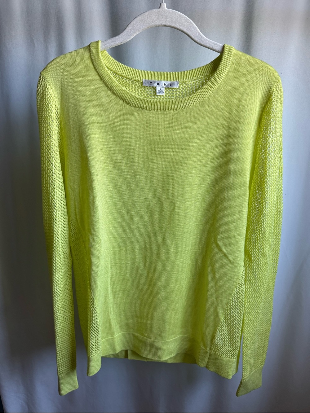 CAbi Split Back Crewneck Pullover Sweater - Size Small